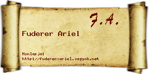 Fuderer Ariel névjegykártya